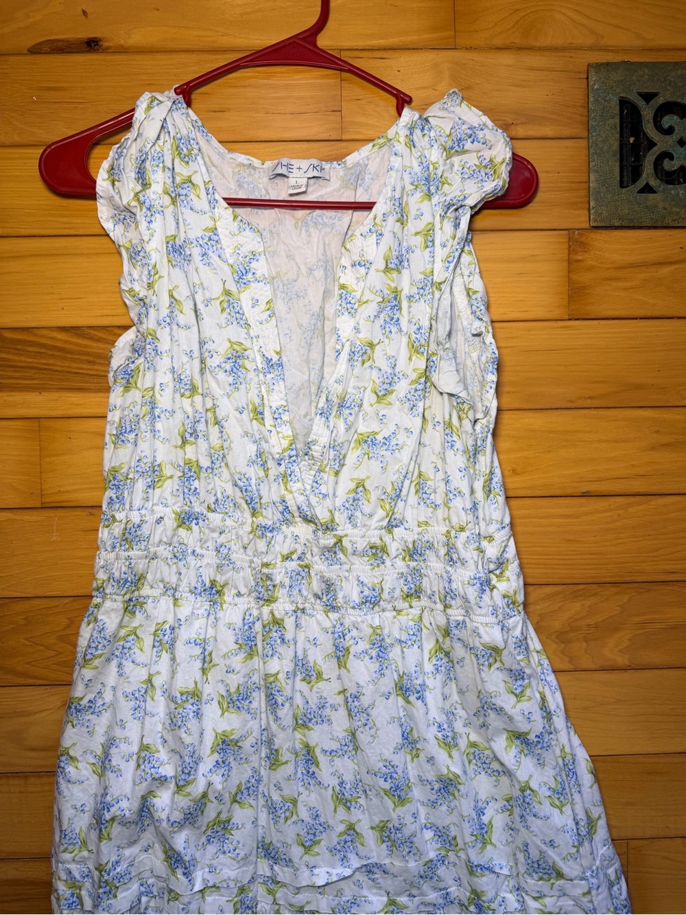 She + Sky White Maxi Dress with Blue and Green Floral Print